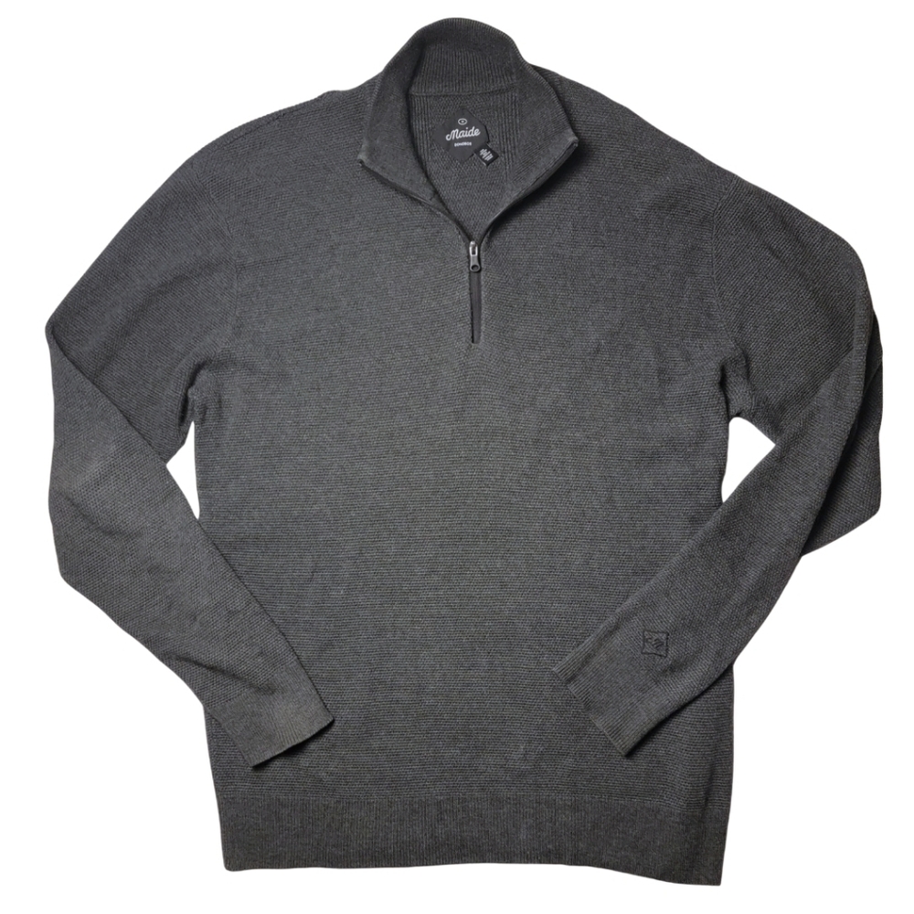 Bonobos Maide Golf Dark Gray 1/4 Zip Pullover Sweater - Picture 2 of 6